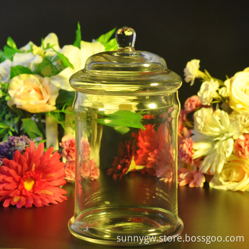 Clear Odorless Candle glass jar with lid